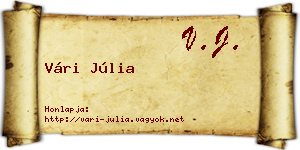 Vári Júlia névjegykártya